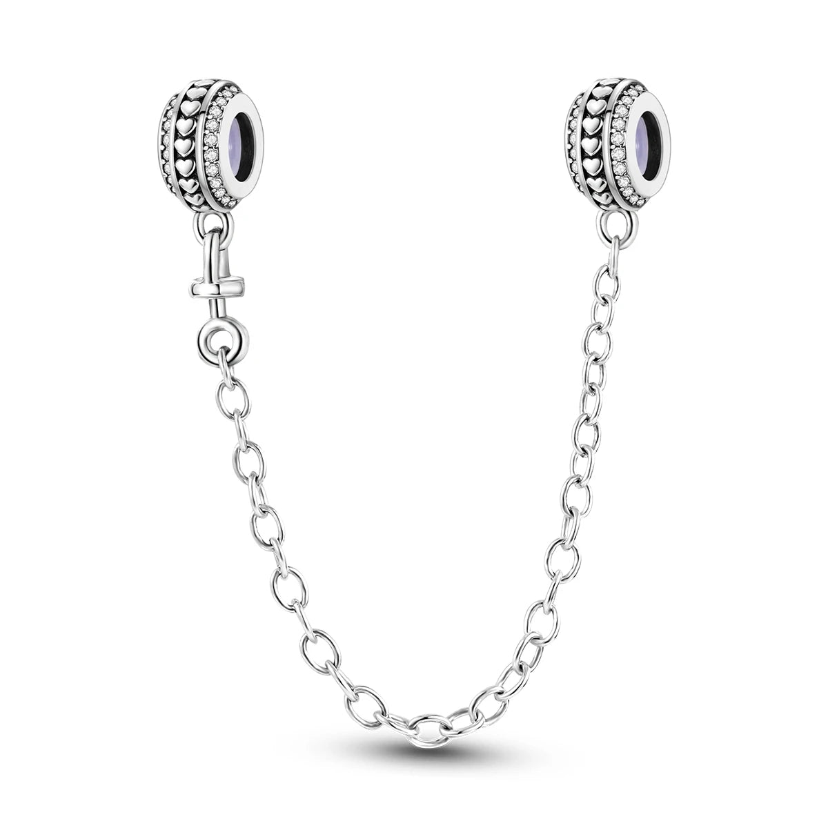 Safety Chain Silver Plated Beads Classic Safety Chain Stopper Clip Charm Fit Original Bracelet Jewelry Making