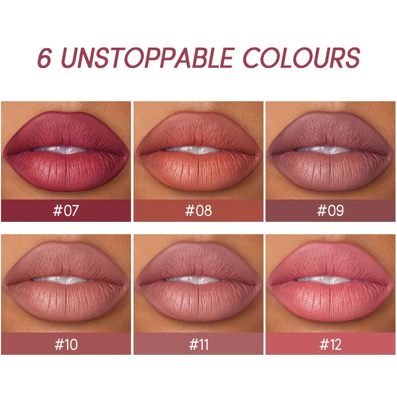 12 Colors Matte Nude Lipstick&lip Liner Set Waterproof Longlasting Lip Liner High Pigmented Slim Lip Sick Lips Makeup