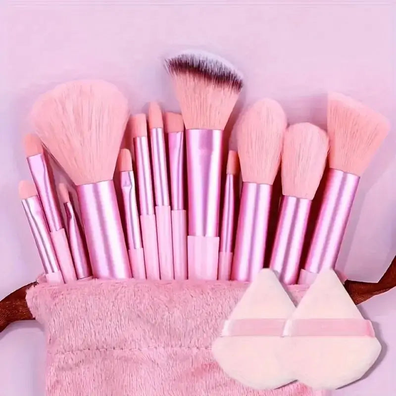 13pcs Premium Synthetic Nylon Bristle Makeup Brush Set - Soft, Gentle, and Cruelty-Free for Flawless Foundation, Blush, Powder,