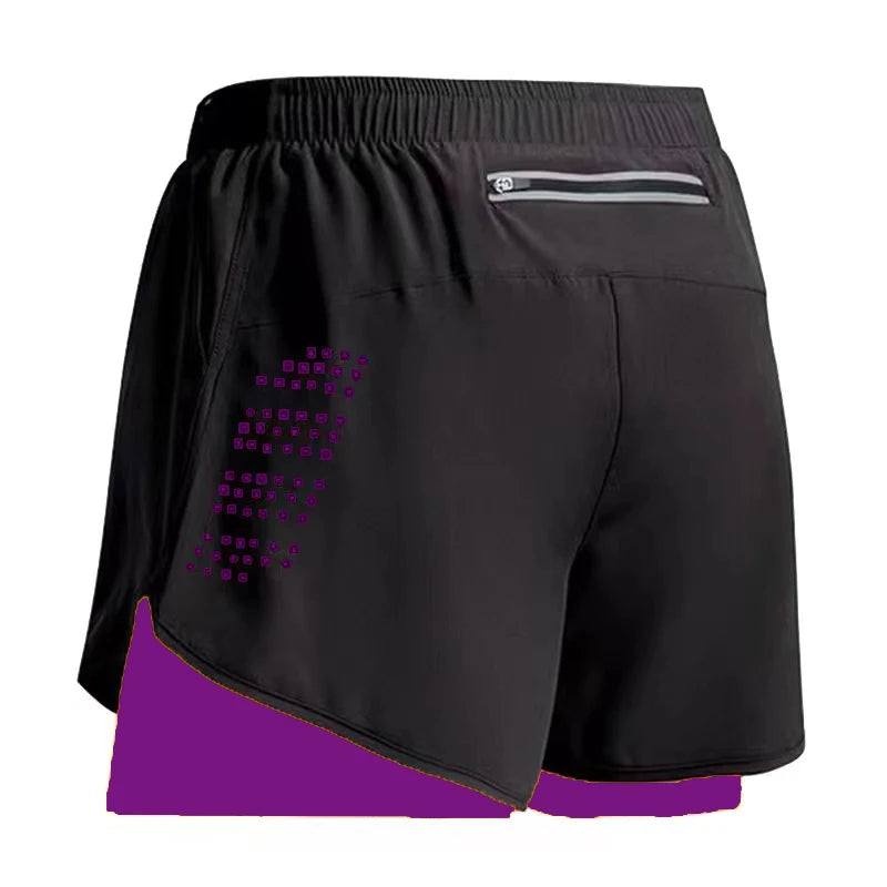 New Men Running Shorts Gym Sports Shorts 2 In 1 Quick Dry Workout Training Gym Fitness Jogging Short Pants Summer Men Shorts