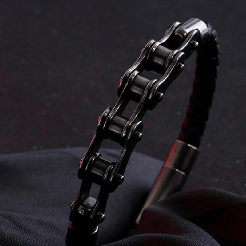 Trendmen Hiphop Rock Rapper Gear Chain Stainless Steel Chain Link Bracelets For Men Bro Fashion Metal Wristlet Jewelry Gifts