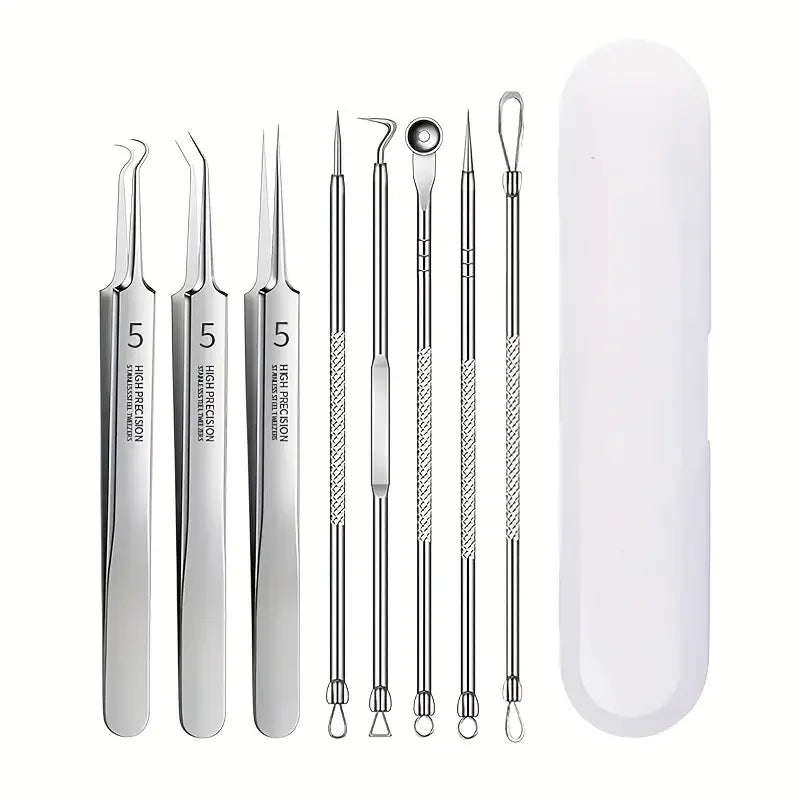 8 PCS Stainless Steel Acne Clip, Cell Clip, Blackhead Clip, Acne Needle, Beauty Salon Acne Needle, Acne Needle Tool