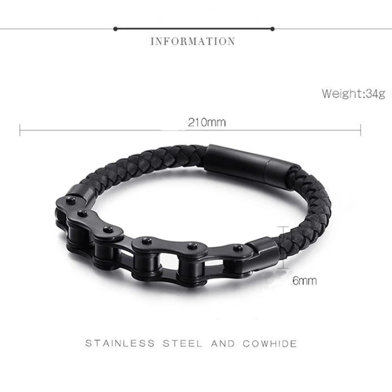 Trendmen Hiphop Rock Rapper Gear Chain Stainless Steel Chain Link Bracelets For Men Bro Fashion Metal Wristlet Jewelry Gifts