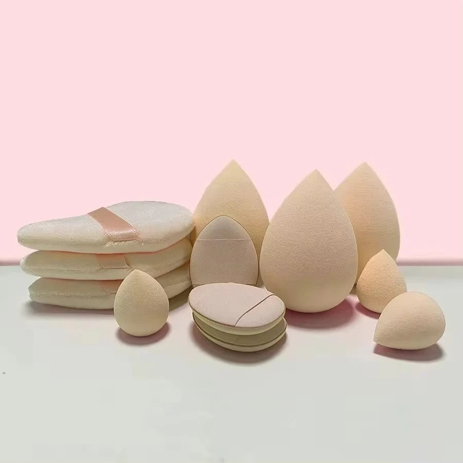 12-Piece Multifunctional Makeup Sponge Powder Puff Set, Including Powder Puff, Mini Finger Powder Puff, Beauty Egg, Makeup Begin