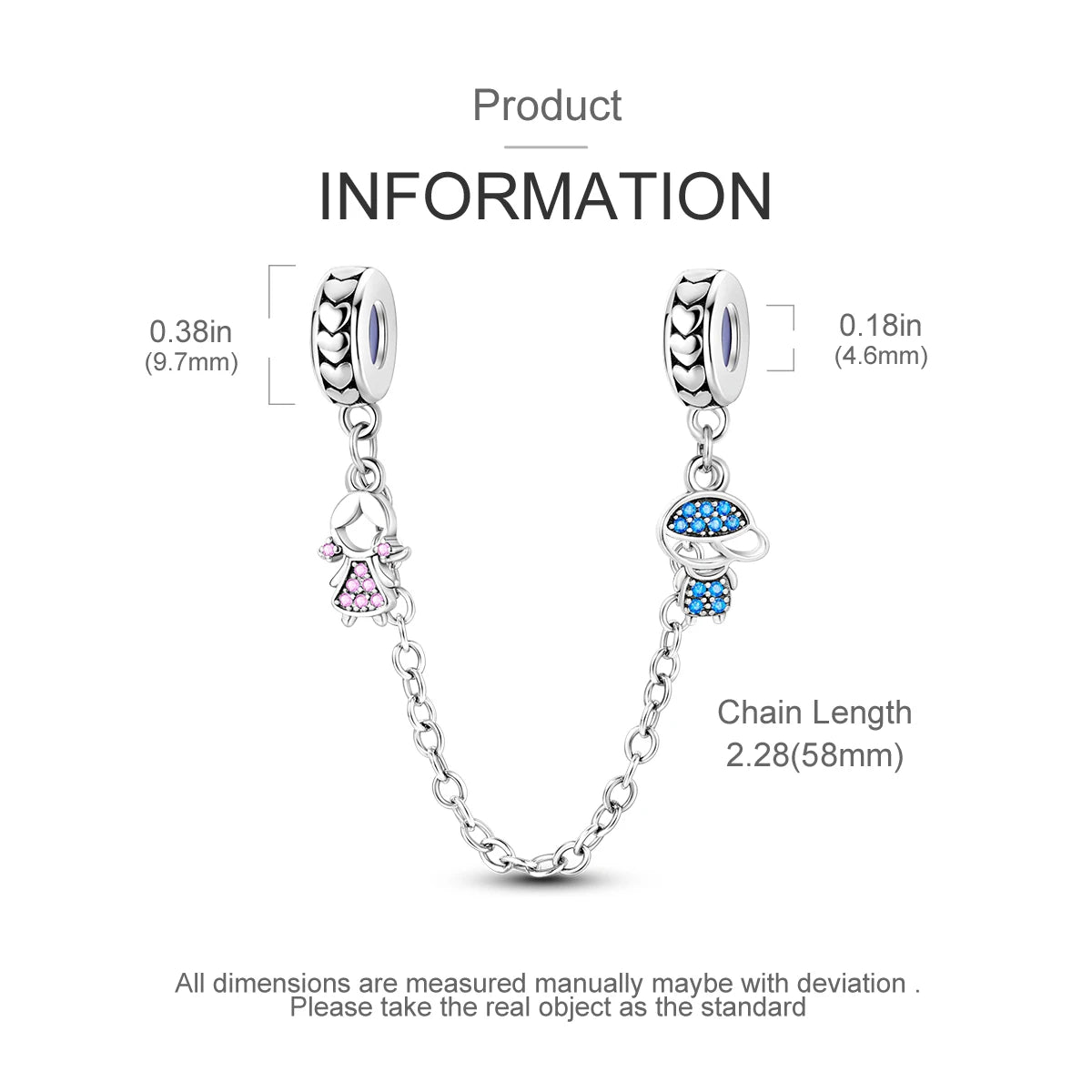 Safety Chain Silver Plated Beads Classic Safety Chain Stopper Clip Charm Fit Original Bracelet Jewelry Making