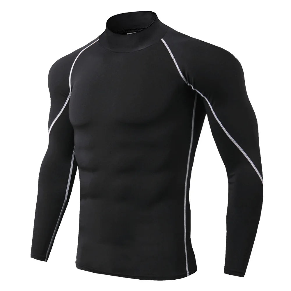 Men Sport T-shirt Quick Dry Bodybuilding Running Shirt Long Sleeve Compression Top Gym T Shirt Men Fitness Tight Rashgard