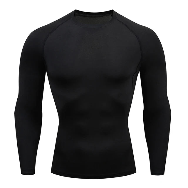 Men Sport T Shirt Fitness Running Shirt Quick Dry Long Sleeve Compression Tops Tee Workout Training Sport Gym Shirt Rashgard Men