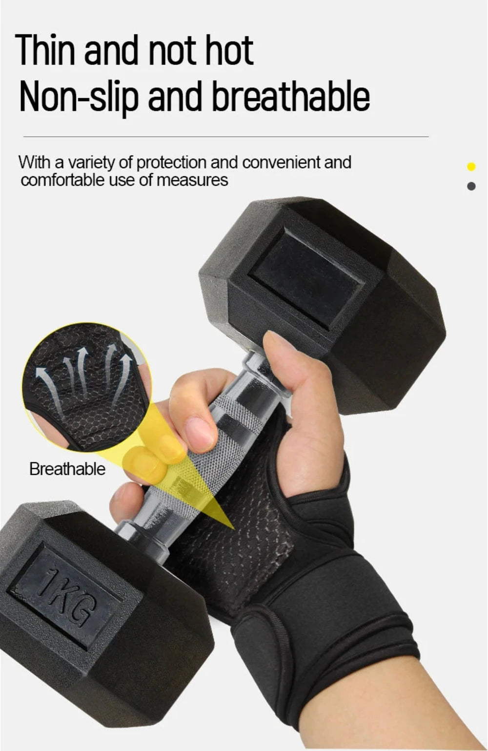 1Pair Training Sport Gloves for Men Women Workout Fitness Body Building Weightlifting Gym Hand Wrist Palm Protector Dumbbells Ha