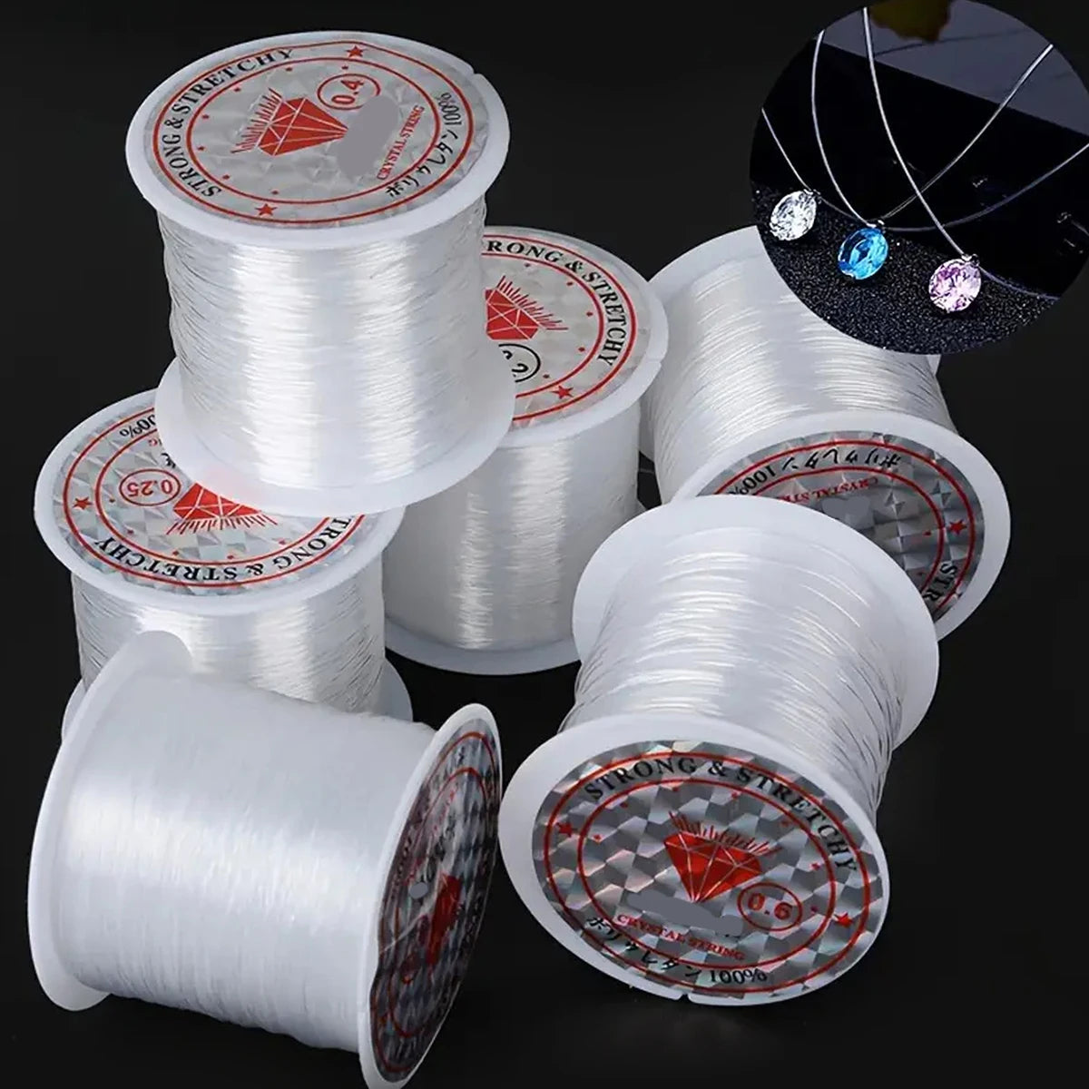 Clear Invisible Nylon Monofilament Fishing Line - Strong & Durable for DIY Crafts, Jewelry Making, Balloon Garlands & Decoration