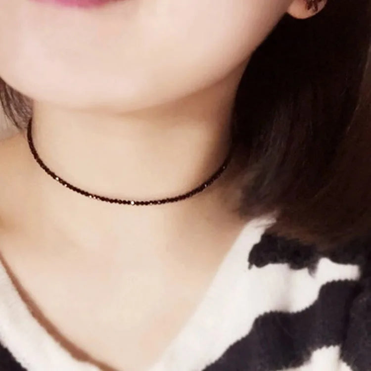 Fashion Brand Simple Black Beads Short Necklace Femme Ladies Choker For Women Party Jewelry