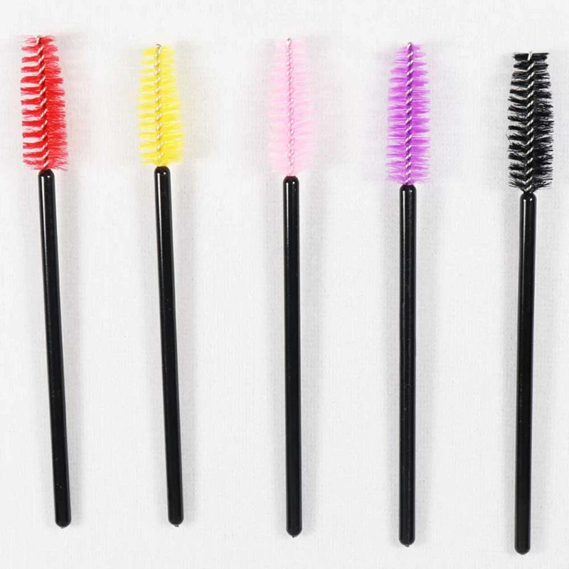 CNKESS 50pcs Disposable Eyelash Brushes Extension Crystal Eyebrow Brush Mascara Wand Eye Lashes Cosmetic Tool Set Makeup Beauty