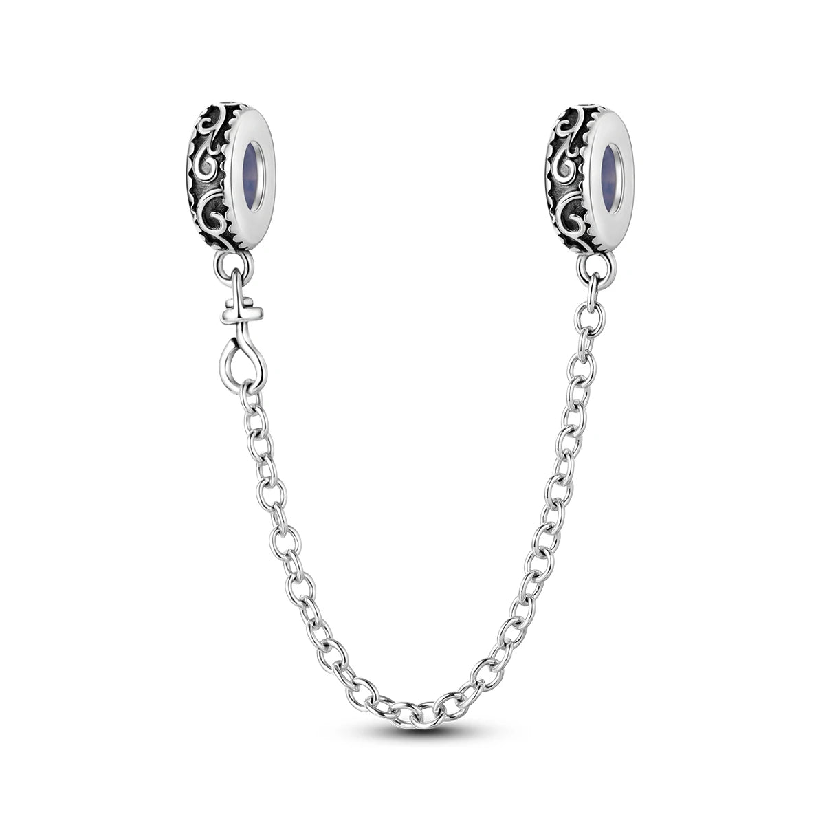 Safety Chain Silver Plated Beads Classic Safety Chain Stopper Clip Charm Fit Original Bracelet Jewelry Making