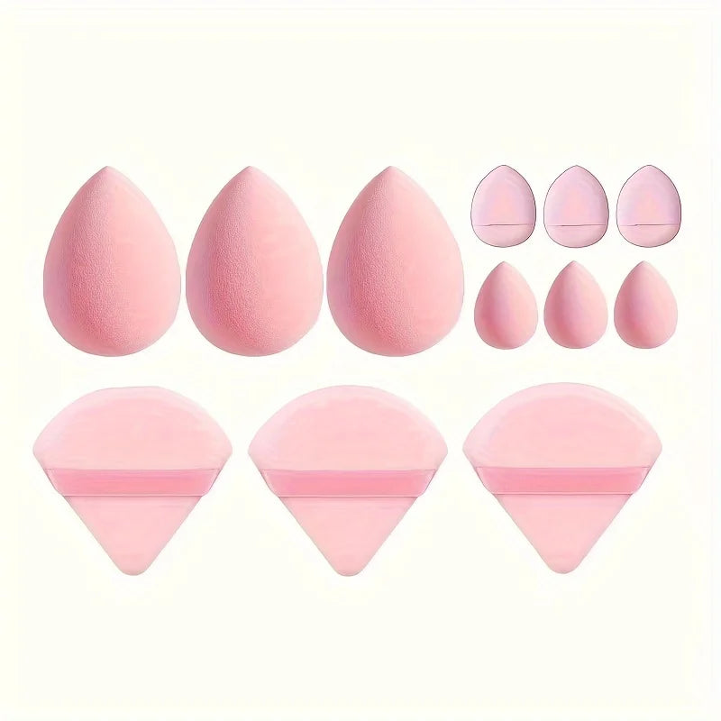 12-Piece Multifunctional Makeup Sponge Powder Puff Set, Including Powder Puff, Mini Finger Powder Puff, Beauty Egg, Makeup Begin