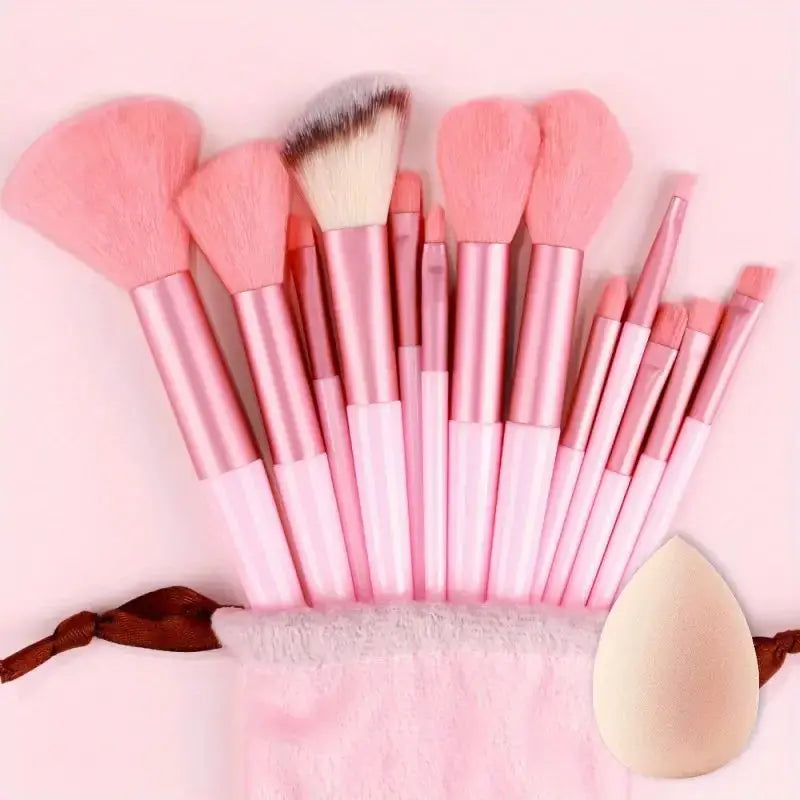 13pcs Premium Synthetic Nylon Bristle Makeup Brush Set - Soft, Gentle, and Cruelty-Free for Flawless Foundation, Blush, Powder,