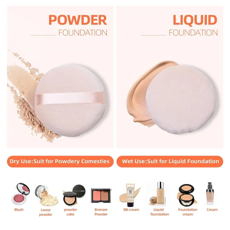 5Pcs Round Makeup Sponges Cosmetics Tools Soft Velvet Powder Puff Blender Sponges Facial  Foundation Make Up Accessories