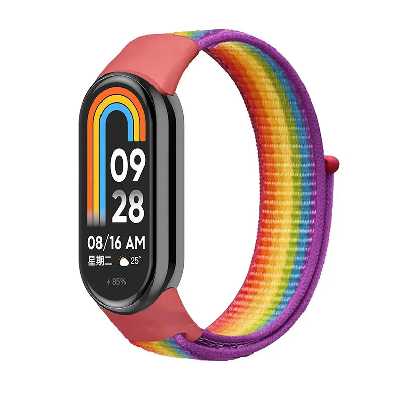 Nylon Loop Strap For xiaomi Mi Band 8 7 6 5 4 3 Bracelet SmartWatch Wristband Replacement sport pulsera watchband Miband 8 NFC