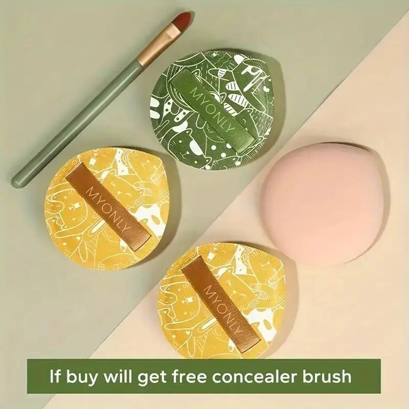 3 Pcs/Box Soft Air Cushion Puff Concealer Brush Round Makeup Blender Sponges Elastic Marshmallow Cosmetic Foundation Powder Set