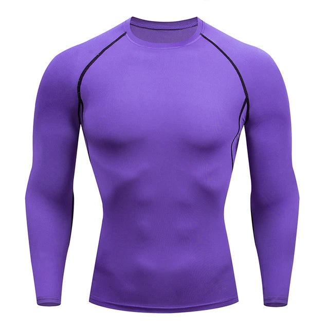 Men Sport T Shirt Fitness Running Shirt Quick Dry Long Sleeve Compression Tops Tee Workout Training Sport Gym Shirt Rashgard Men