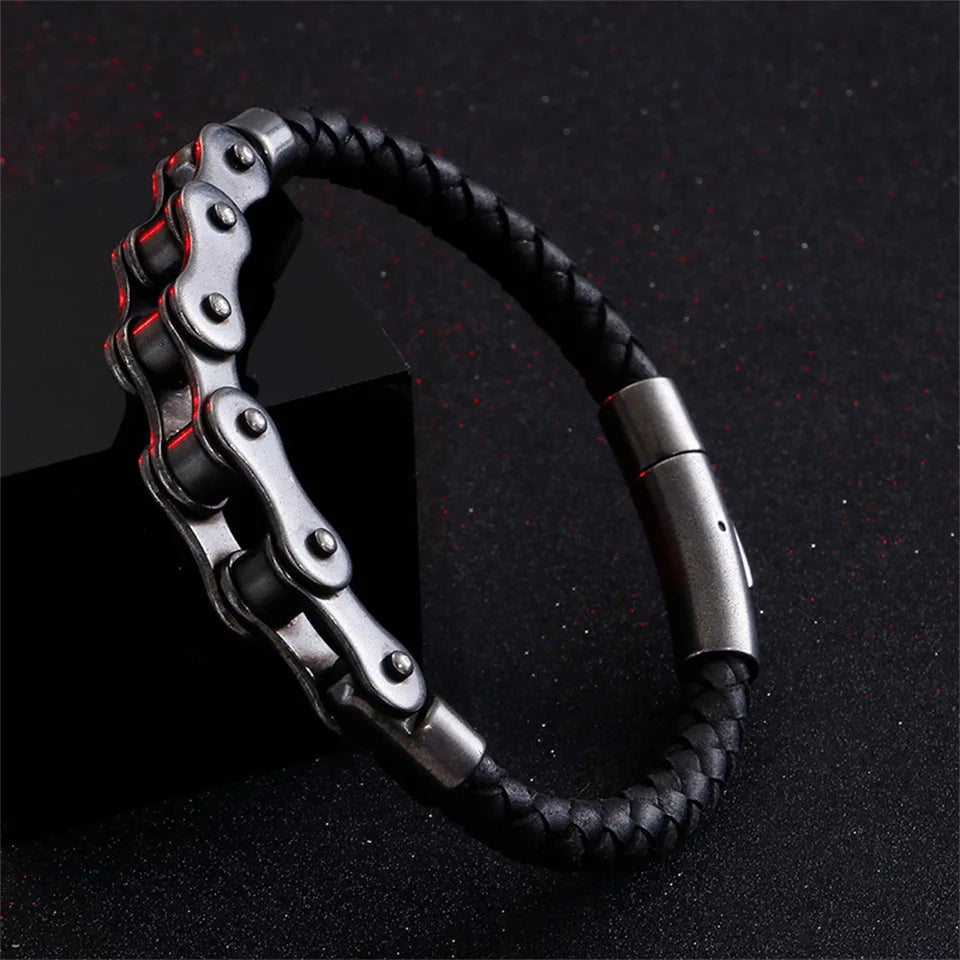 Trendmen Hiphop Rock Rapper Gear Chain Stainless Steel Chain Link Bracelets For Men Bro Fashion Metal Wristlet Jewelry Gifts