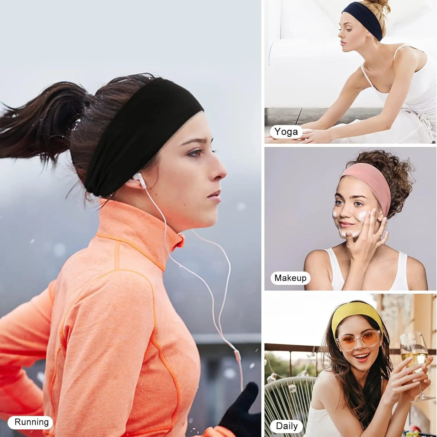 Men's Sports Headband Sweat-absorbing and Anti Sweating Band Running Fitness Headband Headband Hoop Yoga