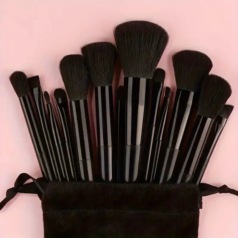 13pcs Premium Synthetic Nylon Bristle Makeup Brush Set - Soft, Gentle, and Cruelty-Free for Flawless Foundation, Blush, Powder,