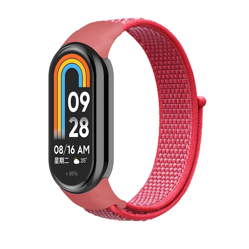 Nylon Loop Strap For xiaomi Mi Band 8 7 6 5 4 3 Bracelet SmartWatch Wristband Replacement sport pulsera watchband Miband 8 NFC