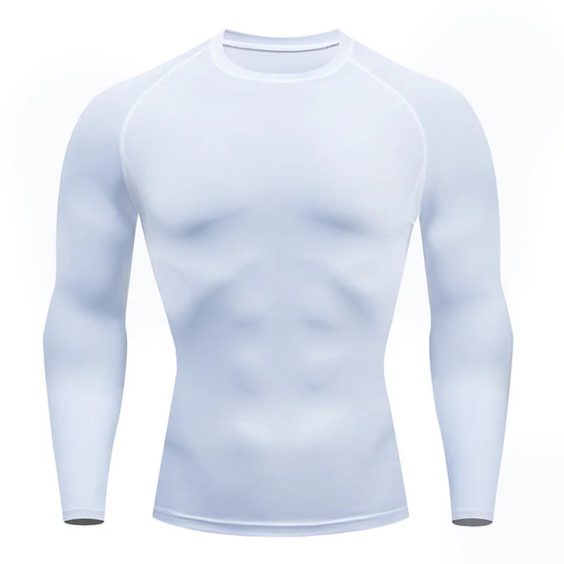 Men Sport T Shirt Fitness Running Shirt Quick Dry Long Sleeve Compression Tops Tee Workout Training Sport Gym Shirt Rashgard Men