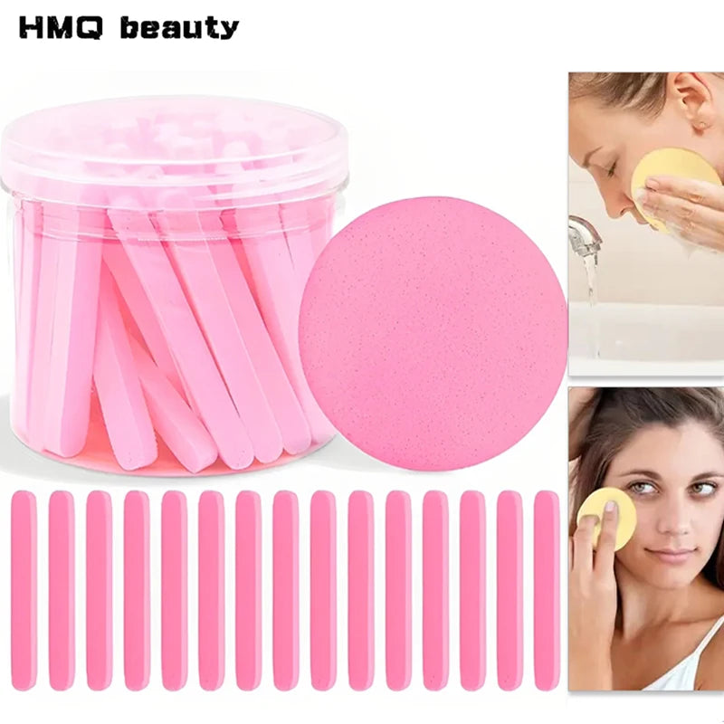 36pcs/Box Compressed Facial Sponges Reusable Makeup Remover Skincare Round Cosmetic Sponge for Cleansing Exfoliating Makeup Tool