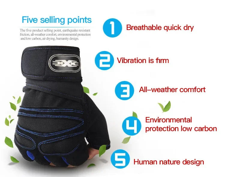 Gym Gloves for Men Women Fitness Weight Lifting Wristband Gloves Body Building Training Sports Exercise Cycling Glove Shockproof