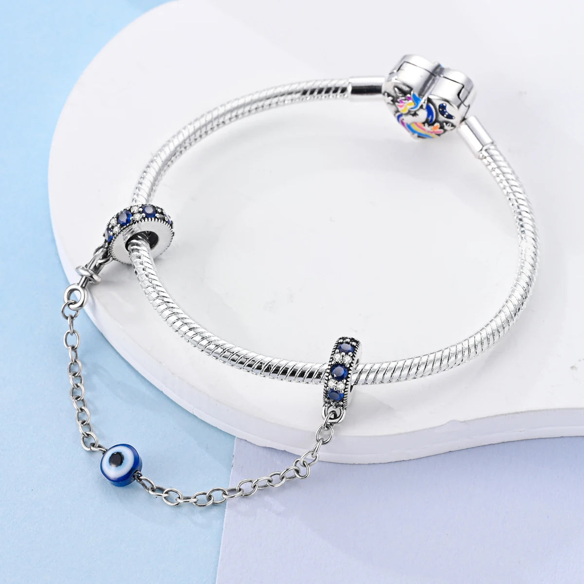 Safety Chain Silver Plated Beads Classic Safety Chain Stopper Clip Charm Fit Original Bracelet Jewelry Making