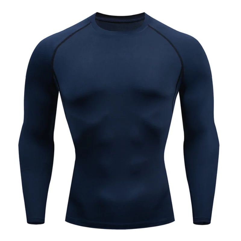 Men Sport T Shirt Fitness Running Shirt Quick Dry Long Sleeve Compression Tops Tee Workout Training Sport Gym Shirt Rashgard Men