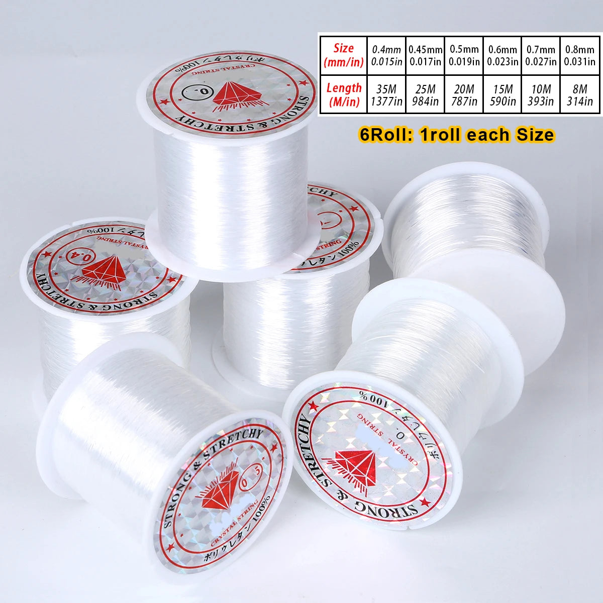 Clear Invisible Nylon Monofilament Fishing Line - Strong & Durable for DIY Crafts, Jewelry Making, Balloon Garlands & Decoration