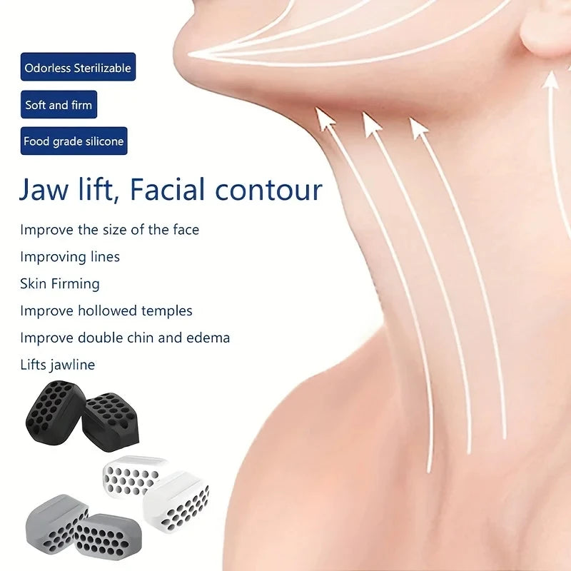 1/2Pcs Acial Jaw Exerciser Fitness Jawline Muscle Training Double Chin Reducer Neck Face Slimming Mouth Jawliner Silicone Chew