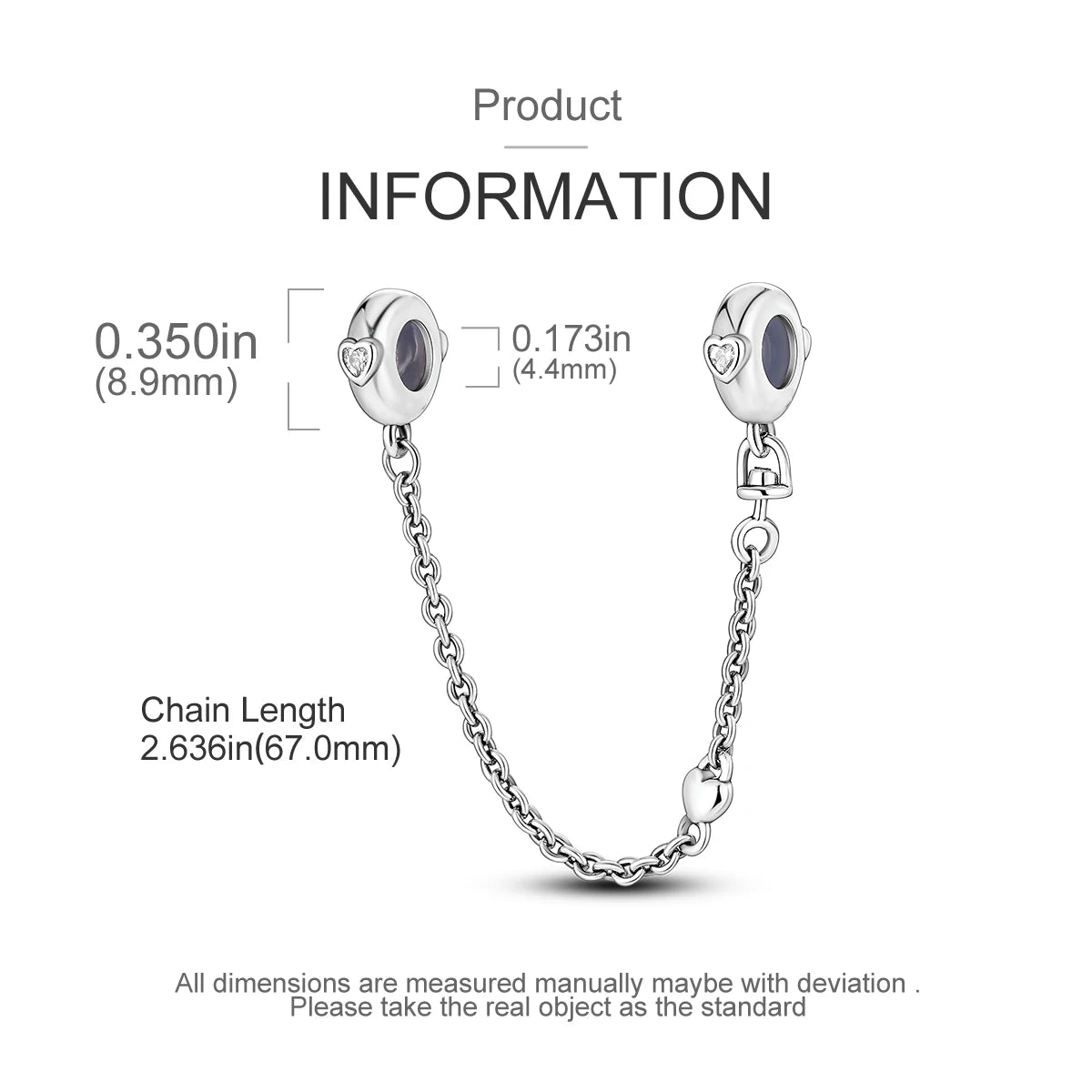 Safety Chain Silver Plated Beads Classic Safety Chain Stopper Clip Charm Fit Original Bracelet Jewelry Making