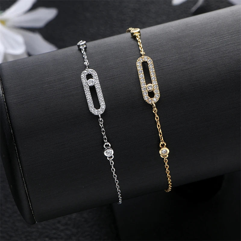 UILZ New Zircon Clasp Adjustable Bracelet For Women Summer Fashion Simple Commuting Bracelet For Girls Party Jewelry Gift