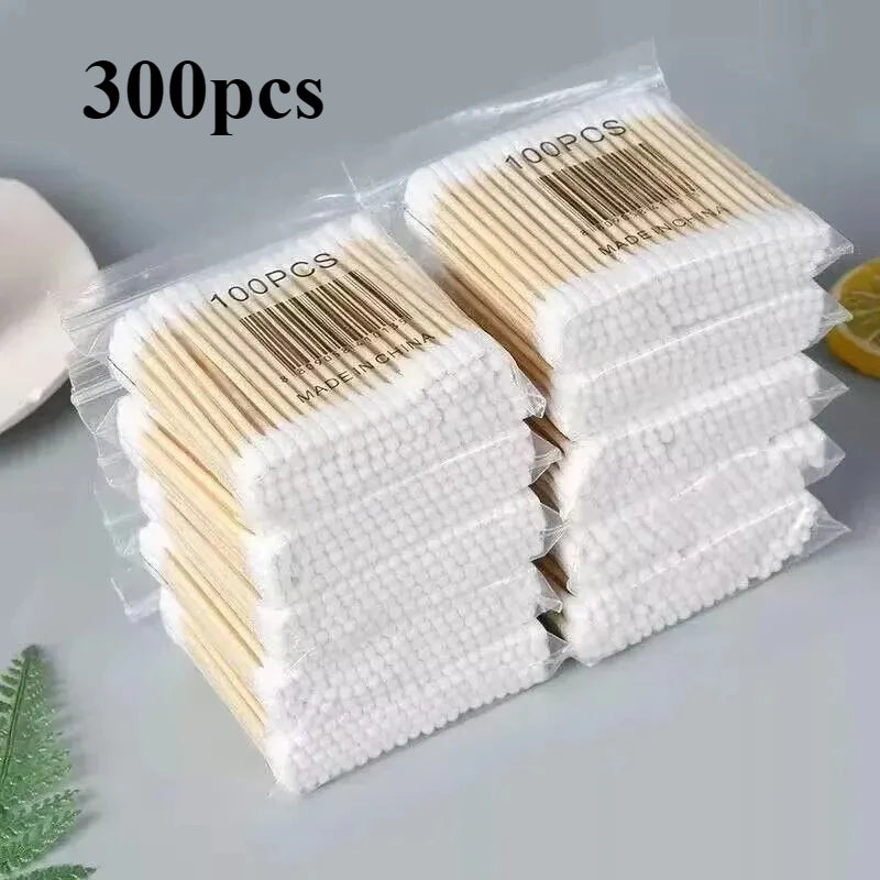 100/300/500/800pcs Double-ended Kapok swabs Nose and Ears Clean makeup kit Lipstick swabs