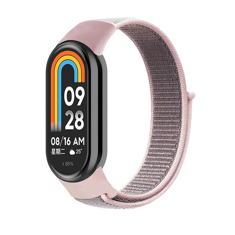 Nylon Loop Strap For xiaomi Mi Band 8 7 6 5 4 3 Bracelet SmartWatch Wristband Replacement sport pulsera watchband Miband 8 NFC