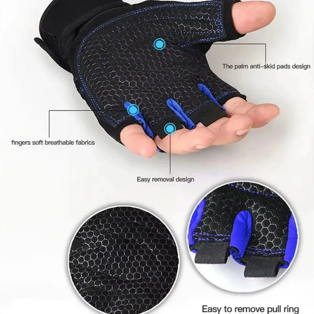 Fitness Half Finger Gloves Men And Women Wrist Guard Sports Dumbbell Riding Non Slip Horizontal Bar Exercise Training