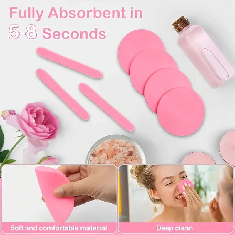 36pcs/Box Compressed Facial Sponges Reusable Makeup Remover Skincare Round Cosmetic Sponge for Cleansing Exfoliating Makeup Tool