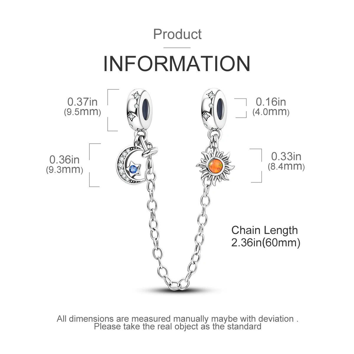 Safety Chain Silver Plated Beads Classic Safety Chain Stopper Clip Charm Fit Original Bracelet Jewelry Making