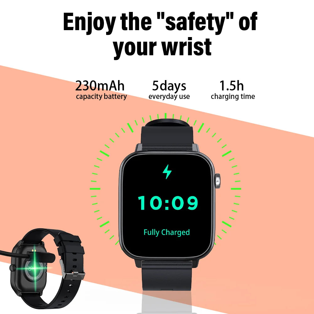 LAXASFIT Bluetooth Talk Smart Watch Message Reminder Sleep Monitoring IP68 Waterproof 100+ Sport Mode Smart Watch Android IOS