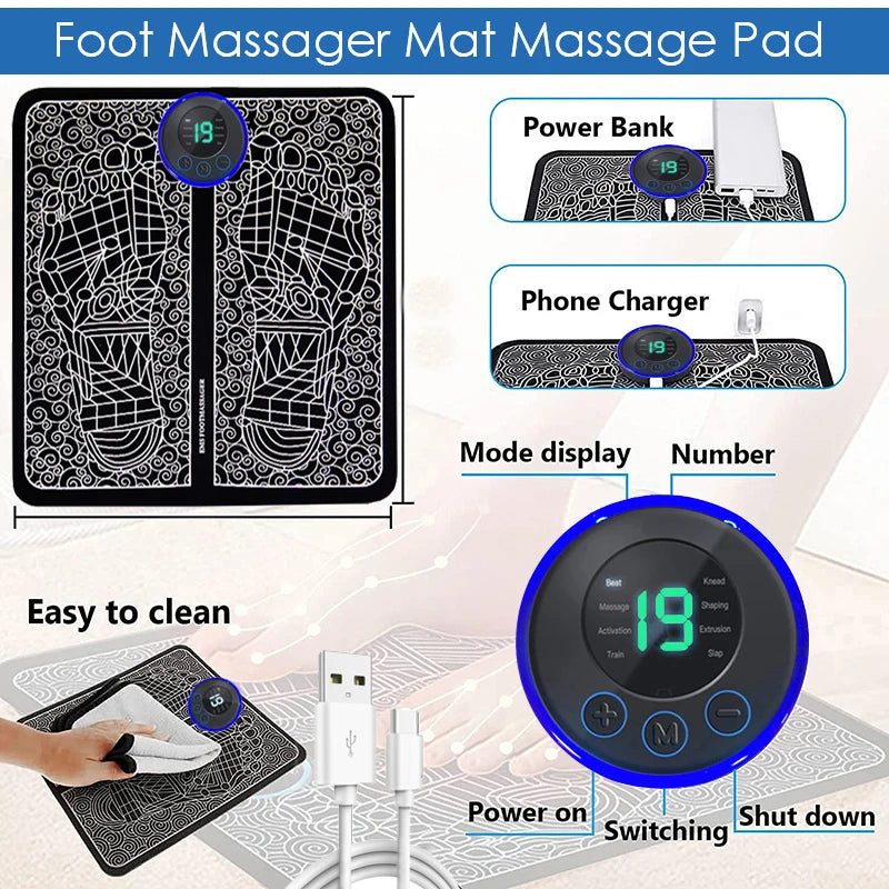 Electric Foot Massager Pad Muscle Massage Relaxation Trainer For Massage Fitness Outdoor Sport Home Family Relax