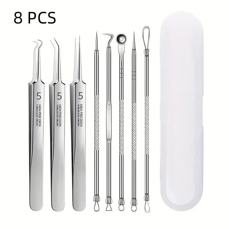 8 PCS Stainless Steel Acne Clip, Cell Clip, Blackhead Clip, Acne Needle, Beauty Salon Acne Needle, Acne Needle Tool