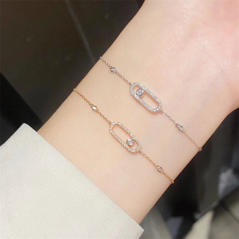 UILZ New Zircon Clasp Adjustable Bracelet For Women Summer Fashion Simple Commuting Bracelet For Girls Party Jewelry Gift