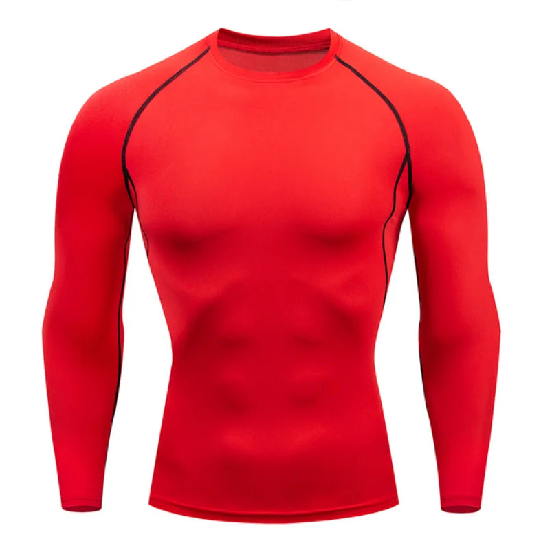 Men Sport T Shirt Fitness Running Shirt Quick Dry Long Sleeve Compression Tops Tee Workout Training Sport Gym Shirt Rashgard Men