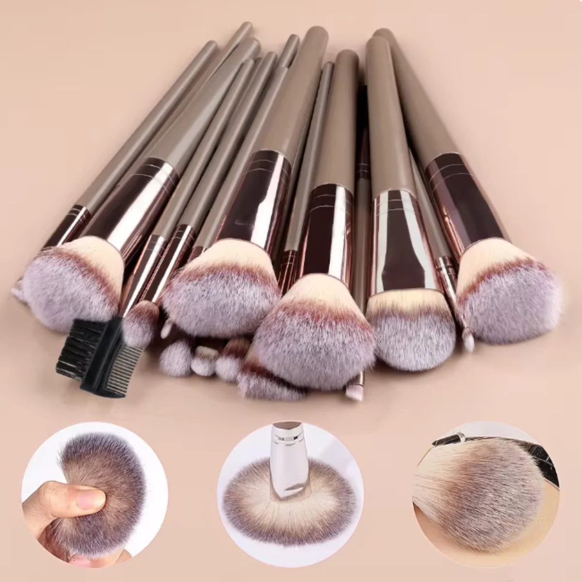 15pcs Makeup Brush Set Professional Cosmetic Blush Highlighter Foundation Powder Concealer Eyeshadow Kit Beauty Make Up Tools