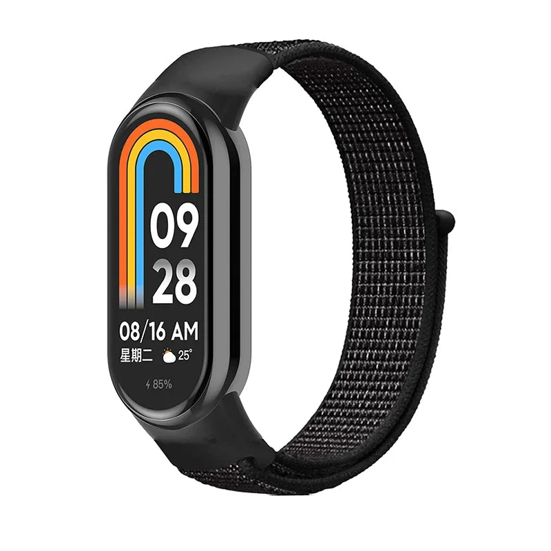 Nylon Loop Strap For xiaomi Mi Band 8 7 6 5 4 3 Bracelet SmartWatch Wristband Replacement sport pulsera watchband Miband 8 NFC