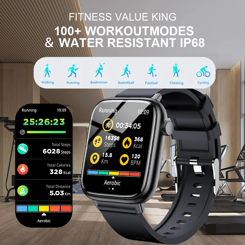 LAXASFIT Bluetooth Talk Smart Watch Message Reminder Sleep Monitoring IP68 Waterproof 100+ Sport Mode Smart Watch Android IOS