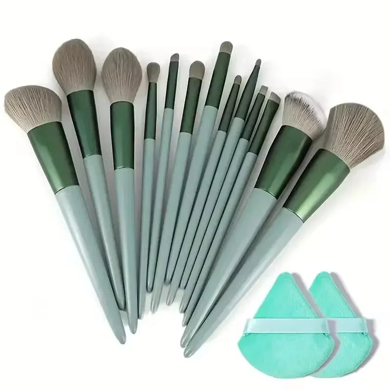 13pcs Premium Synthetic Nylon Bristle Makeup Brush Set - Soft, Gentle, and Cruelty-Free for Flawless Foundation, Blush, Powder,