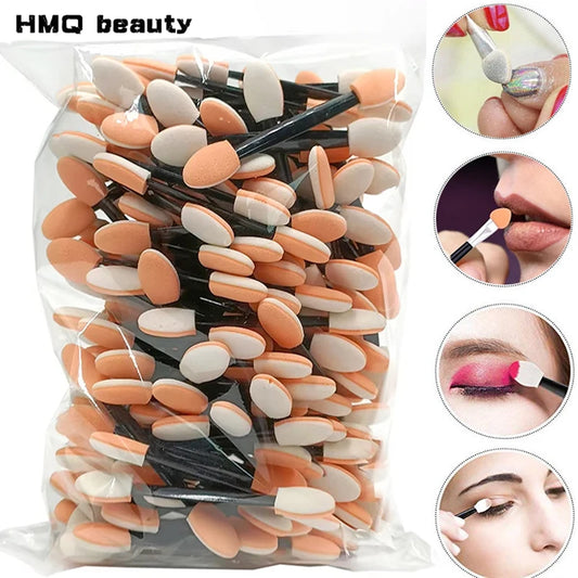 50/10pcs Double-head Mini Sponge Sticks Disposable Makeup Brush Portable Eyeshadow Applicators Eye Shadow Brush Beauty Tools